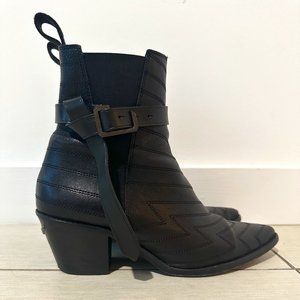Zadig & Voltaire Tyler Pointed Toe Quilted Block Heel Ankle Booties